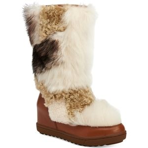 COACH heel multi-fur wedge